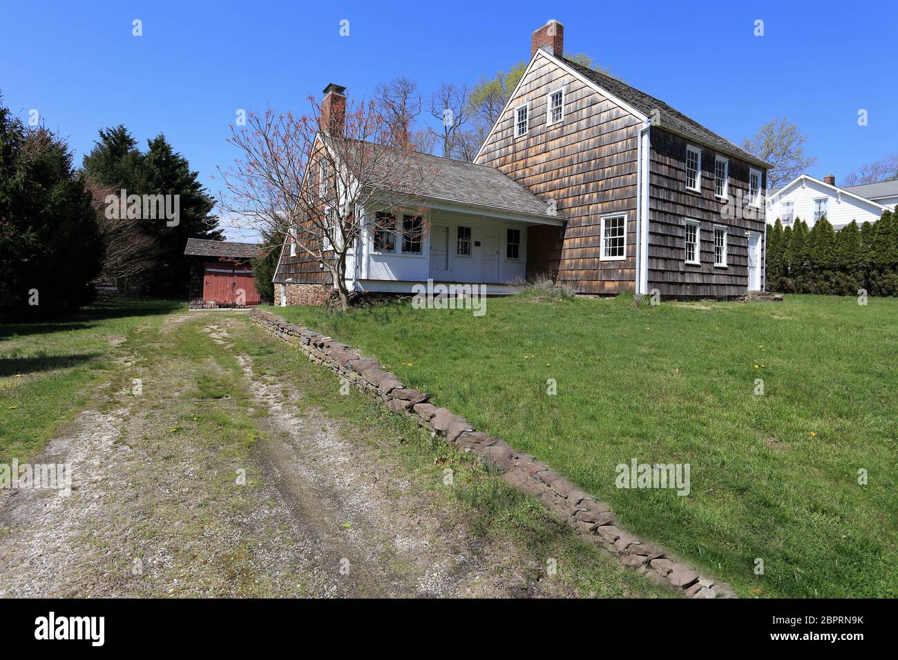 La storica Hawkins Homestead Stony Brook Long Island New York Foto Stock