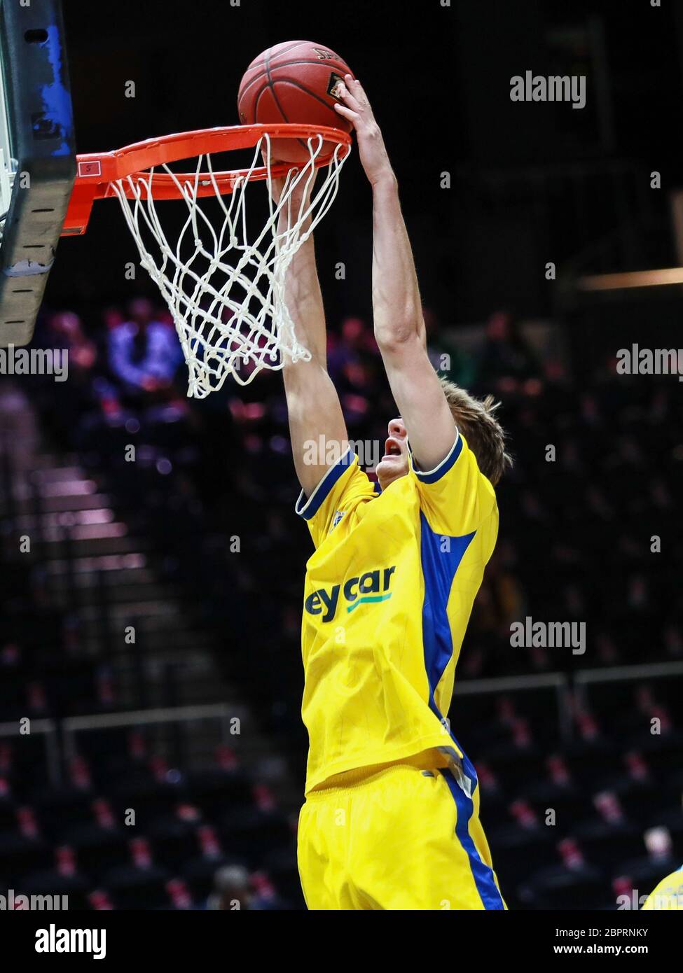 Braunschweig, Germania, 27 dicembre 2019: Jannik Gottsche di Lowen Braunschweig in azione durante la sessione di riscaldamento prima della partita di basket Foto Stock