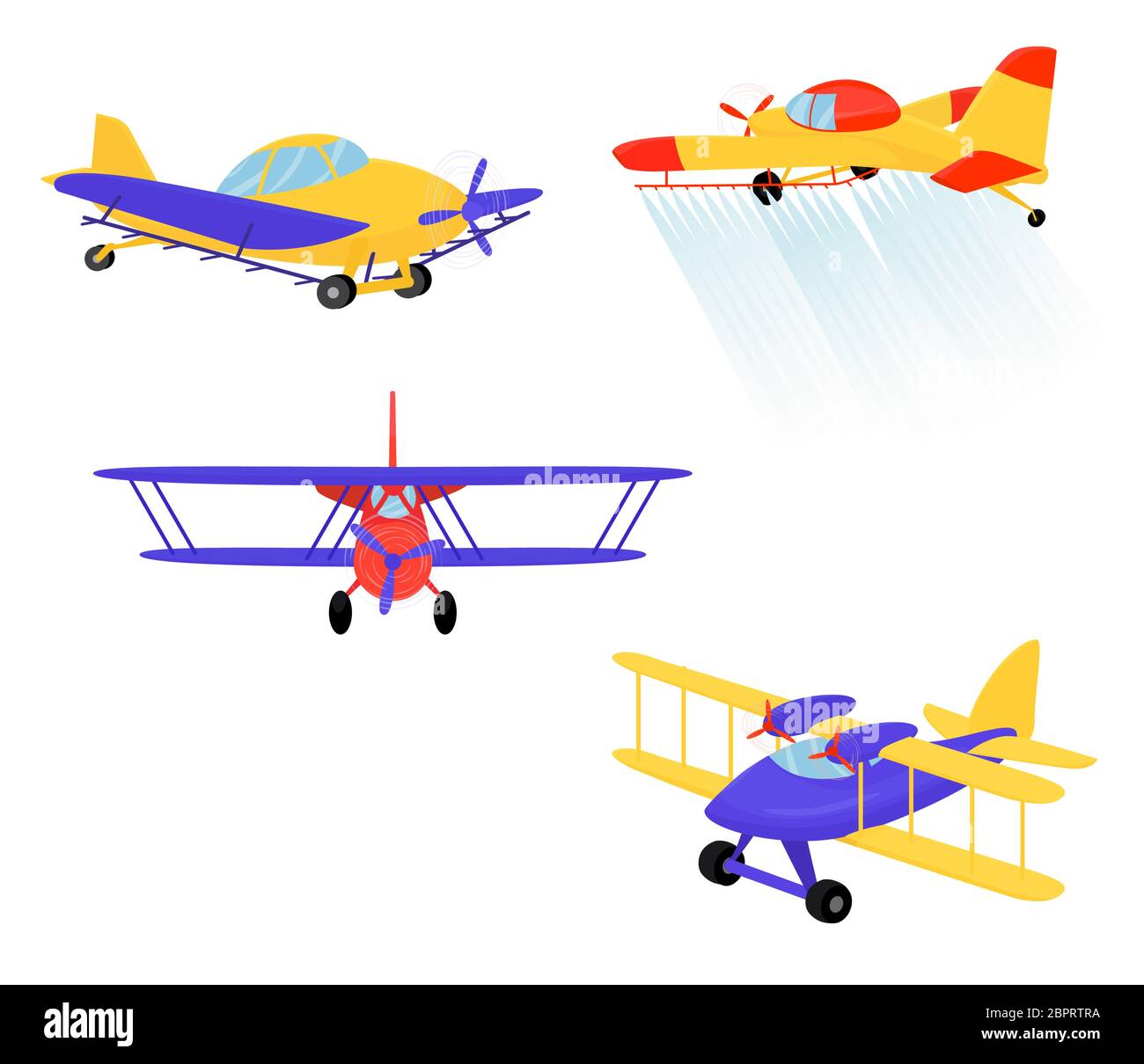 Piano di elica agricola isolato su sfondo bianco. Set di cartoni animati cartoni immagine vettoriale Illustrazione Vettoriale