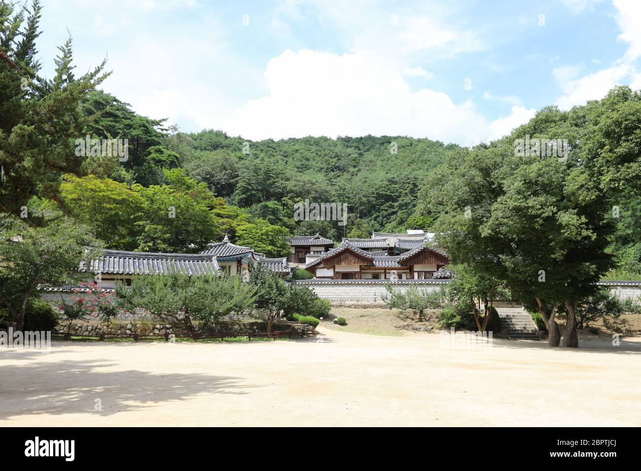 Vista sul villaggio tradizionale coreano. Foto Stock