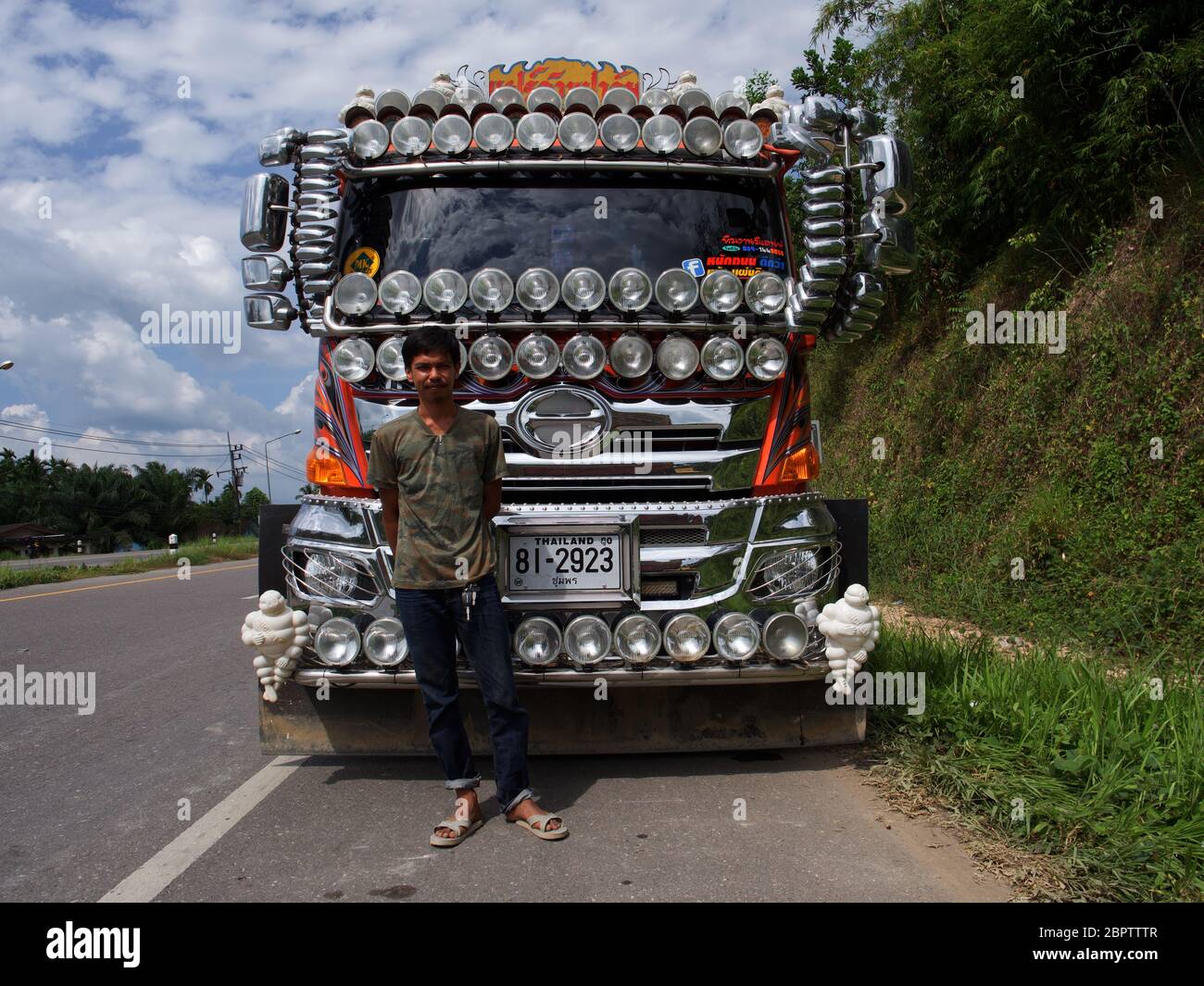 Camion decorato in Thailandia Foto Stock