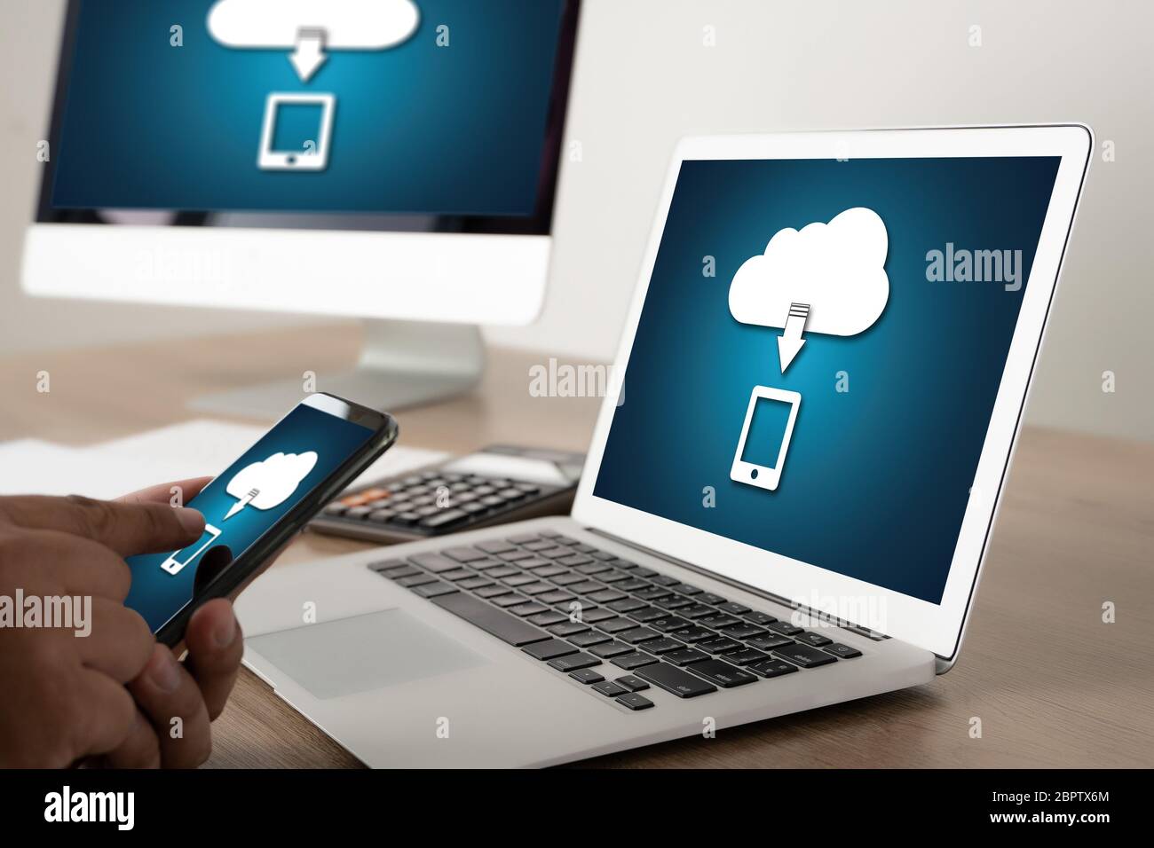 LIVE STREAMING Backup Download digitale di elaborazione un trasferimento dei dati , il download di streaming Foto Stock