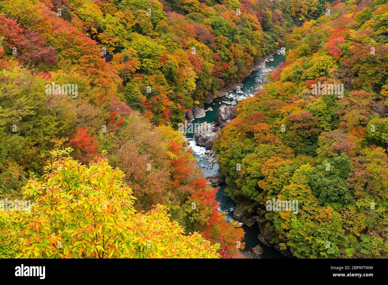 Kinugawa nella stagione autunnale Foto Stock