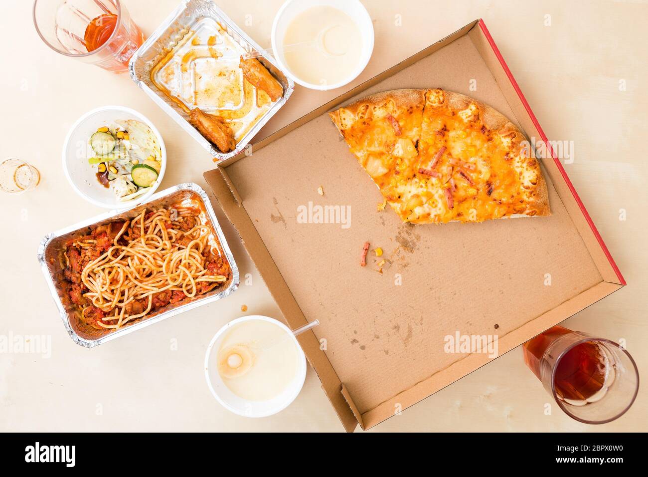 Pizza da asporto Foto Stock