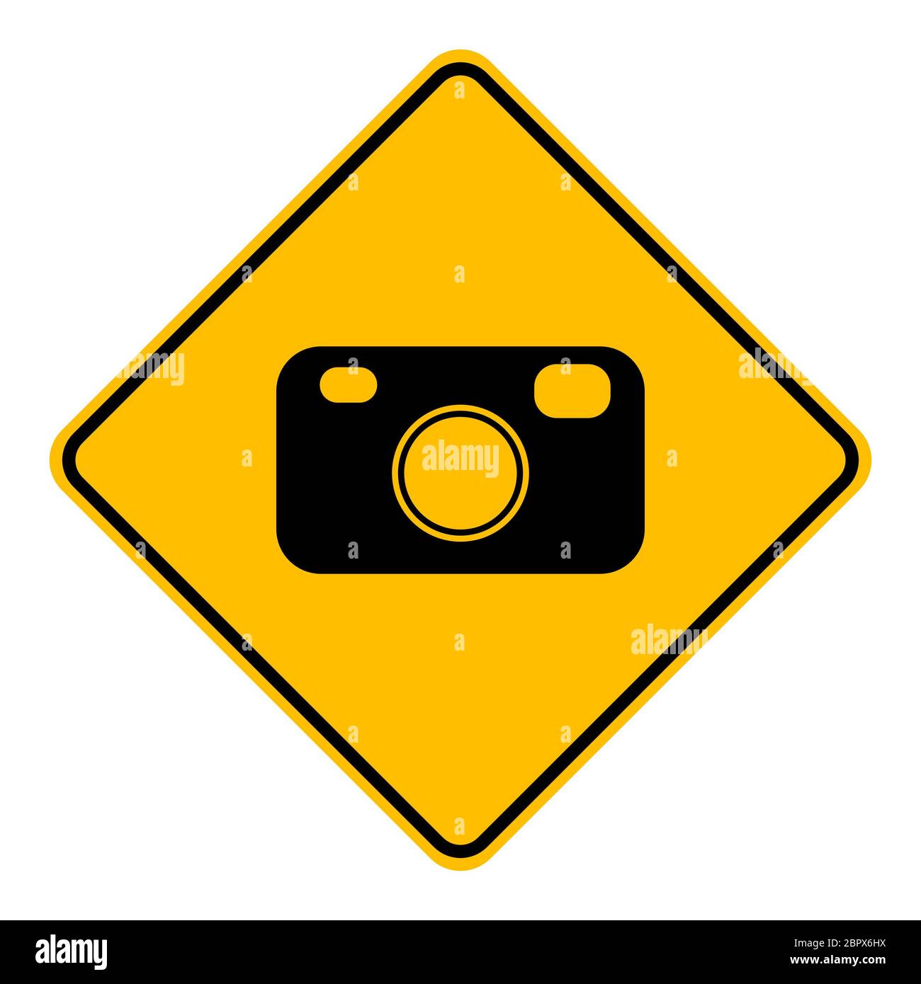 Fotocamera e cartello stradale Foto Stock