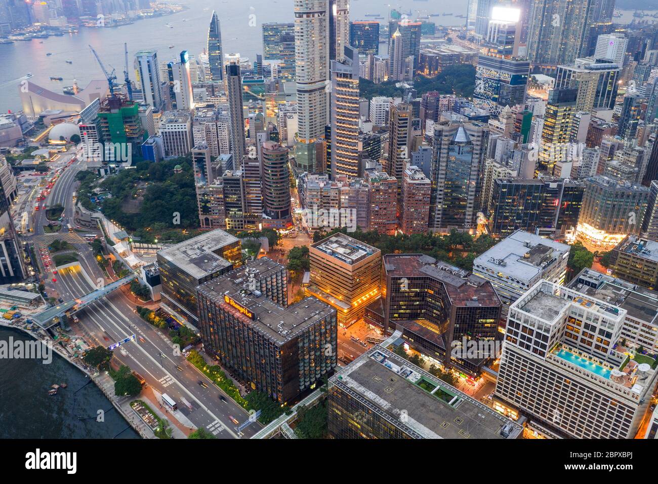 Tsim Sha Tsui, Hong Kong, 05 settembre 2018:- Hong Kong kowloon Side di notte Foto Stock