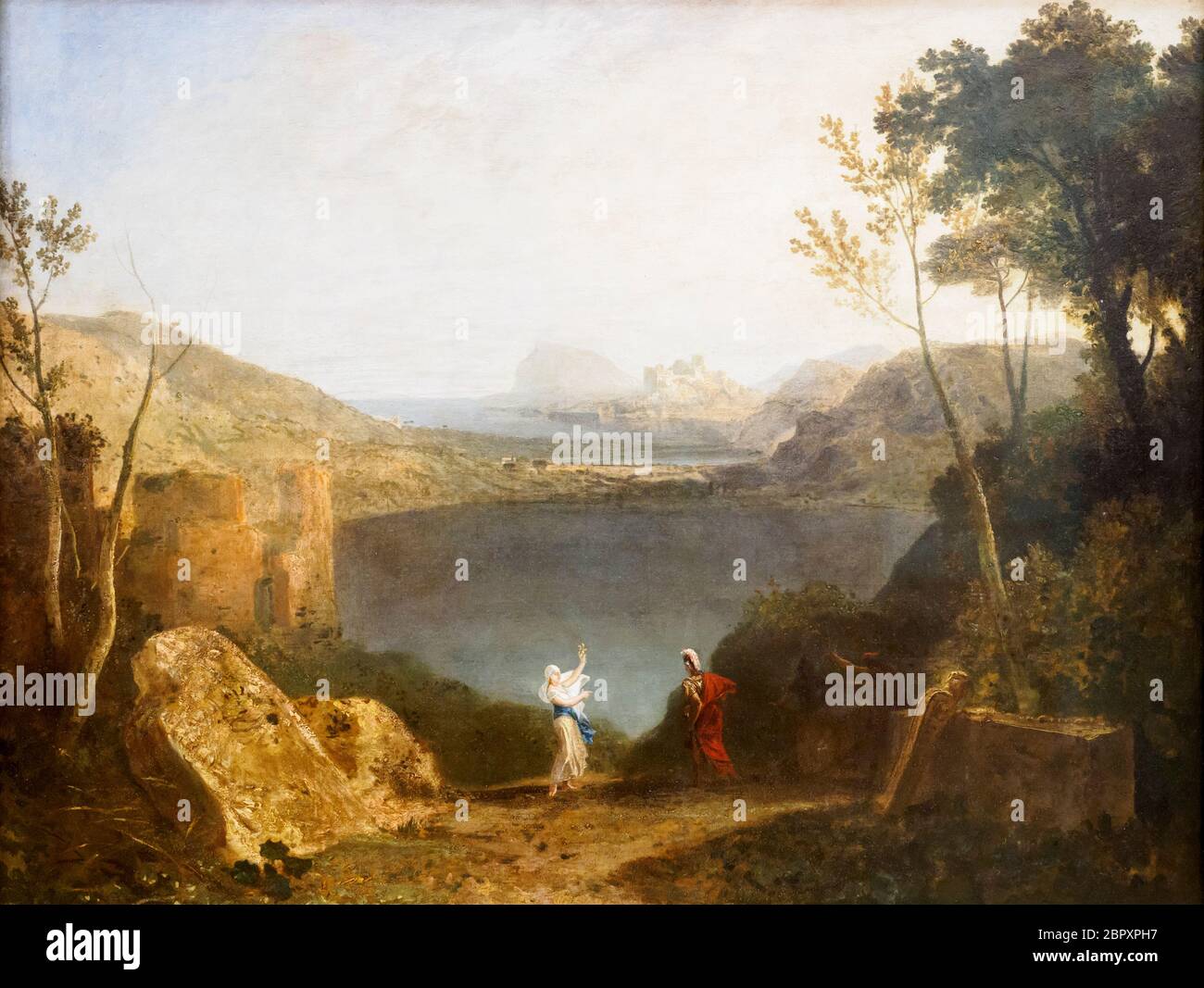 JMW Turner 1775- 1851 Enea e il Sibilla, Lago Avernus (1798) olio su tela Foto Stock