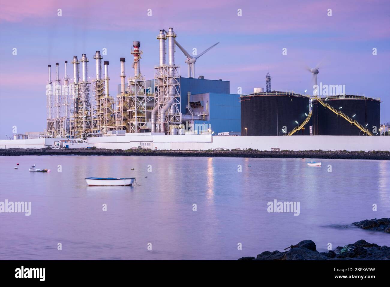 Impianto di desalinizzazione ad Arrecife, Lanzarote, Isole Canarie. Foto Stock