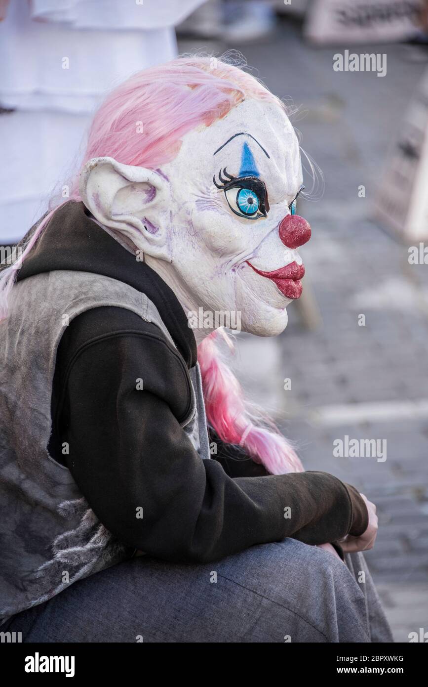 Clown Mannequin al mercato di Teguise Lanzarote, Isole Canarie, Spagna Foto Stock