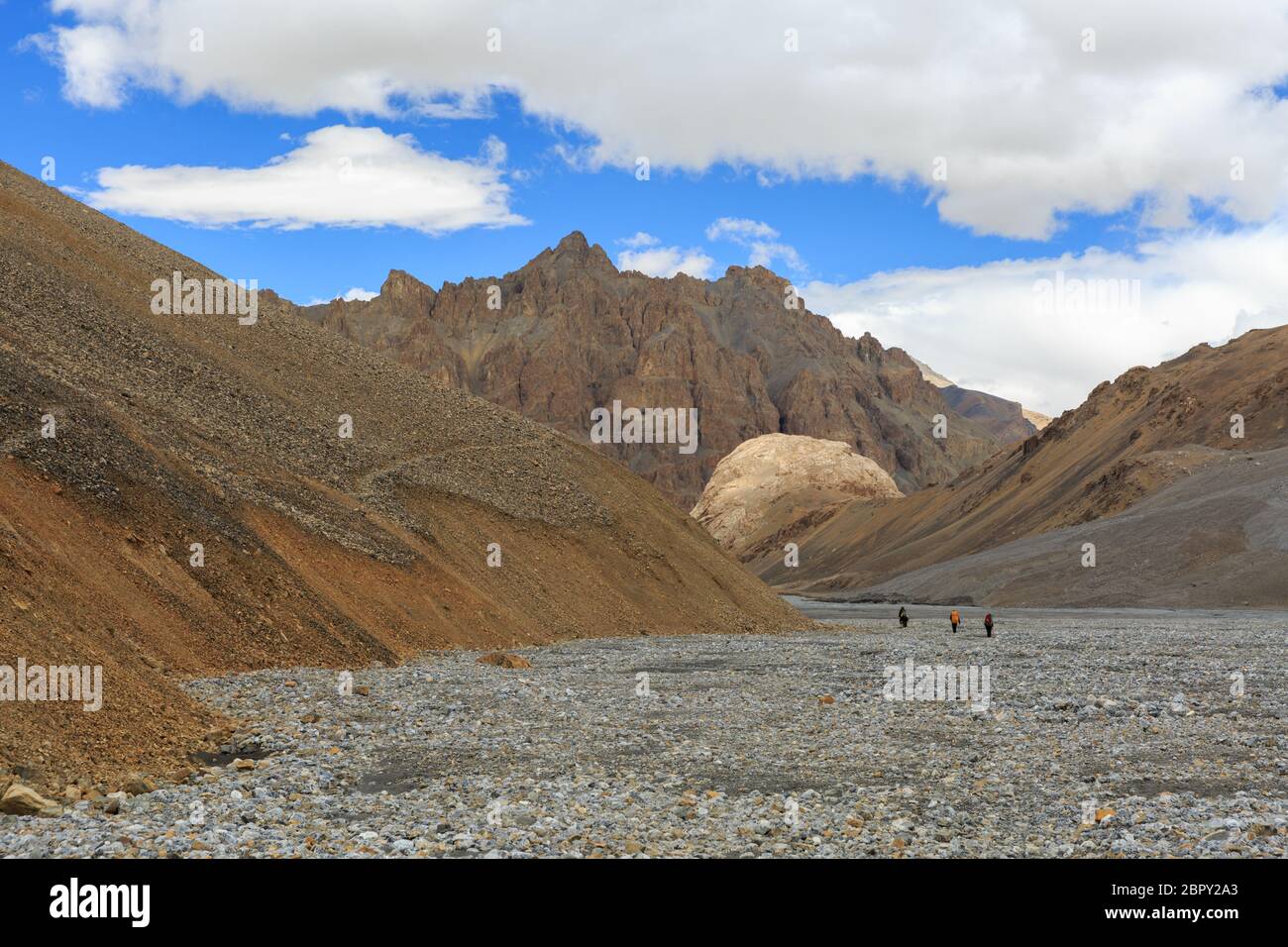 Trekking in alta Trans Himalaya, India Foto Stock