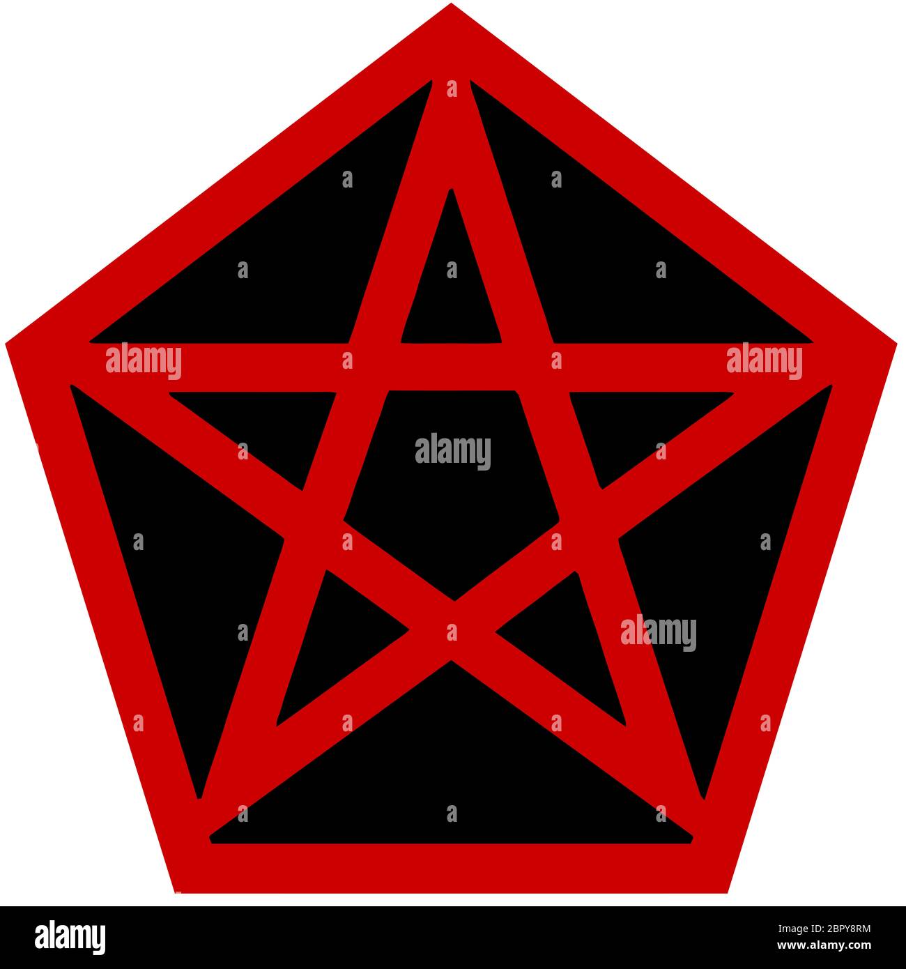 Pentagram satana diavolo occulta sangue nero paganesimo illustrazione Foto Stock