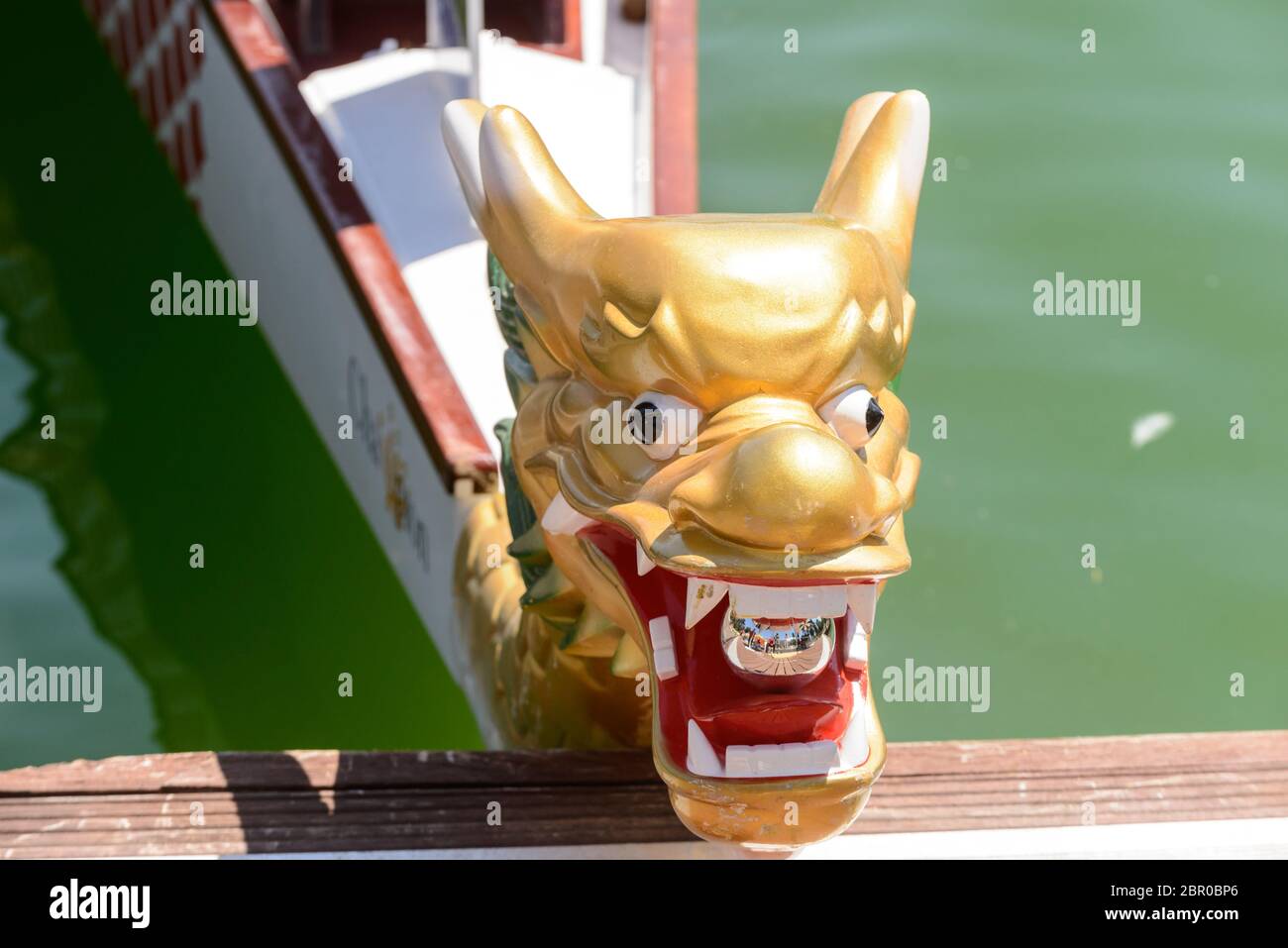 Roma, Italia - 30 Luglio 2016: dragon boat equipaggi di gareggiare al campionato europeo tenutosi in Italia nel 2016 estate, dettagli delle barche Foto Stock