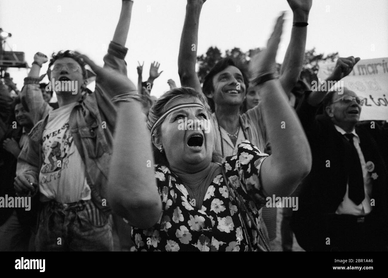 Jean-Marie le Pen tifosi al Front National rally di Marsiglia (francia) durante la campagna elettorale francese del 1988. Foto Stock