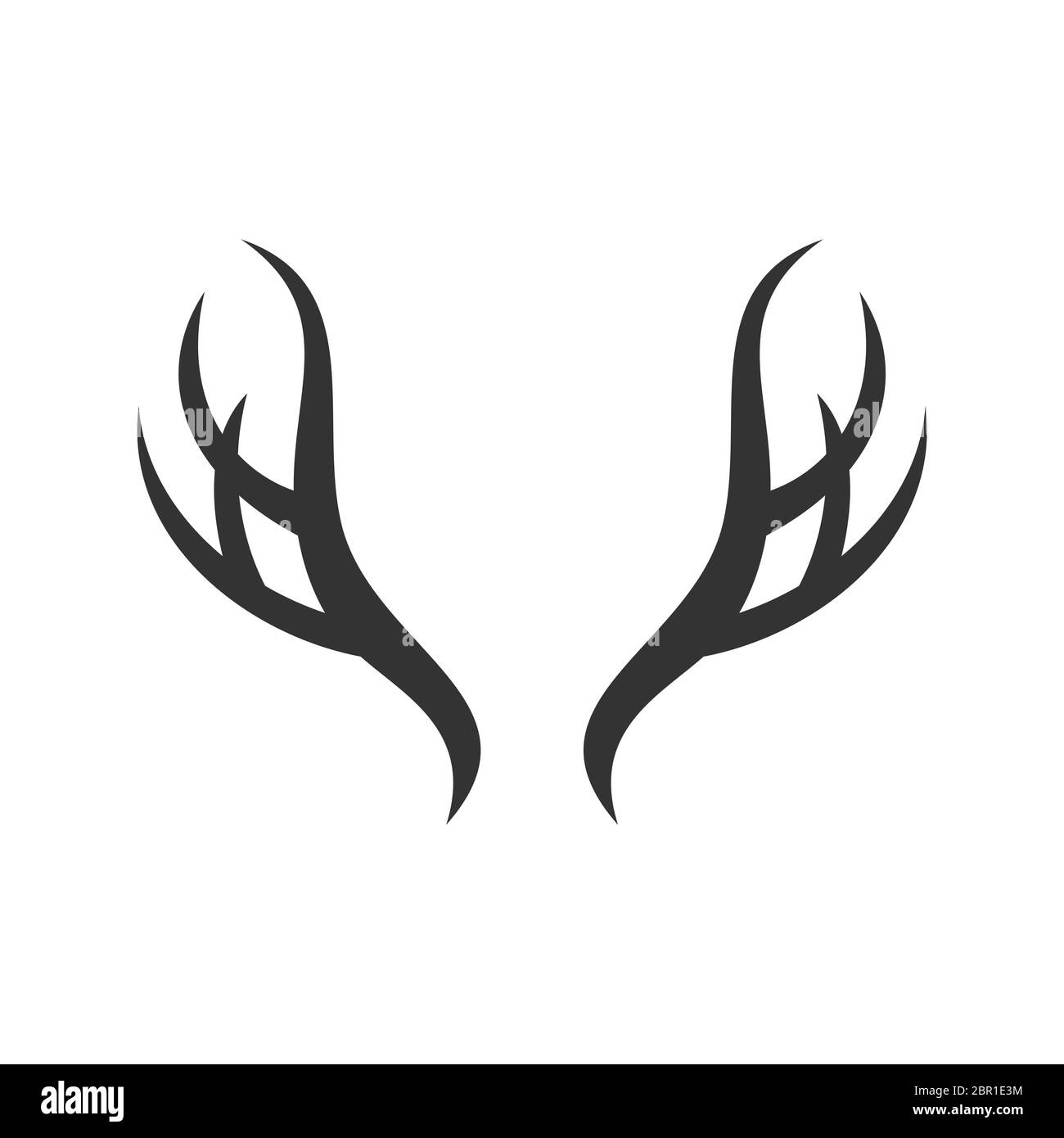 Disegno di illustrazione del modello del logo di Deer Antlers. EPS vettoriale 10. Foto Stock
