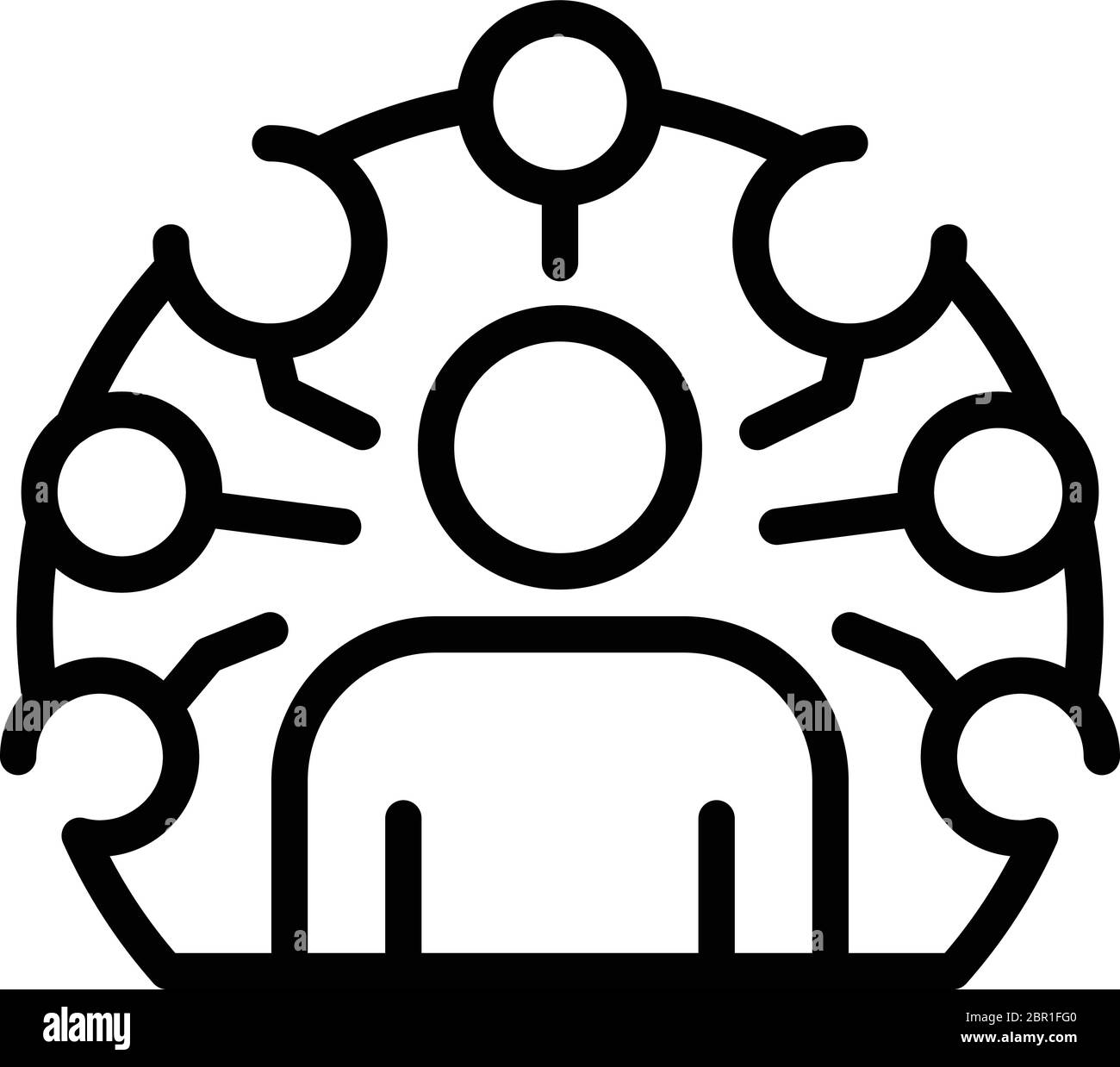 Icona della descrizione sociologica, stile del contorno Illustrazione Vettoriale