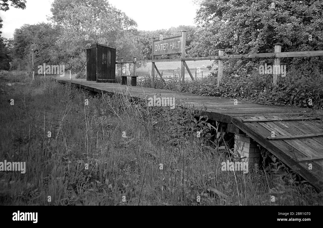 La stazione di Dixter si ferma a Northiam, nel Sussex orientale, Inghilterra, nel maggio 1988. Parte della ferrovia a vapore Kent e East Sussex Heritage, la fermata è stata aperta nel maggio 1981. Fu demolito durante il restauro della linea tra Northiam e Bodiam, che fu completata nel 2000. Foto Stock