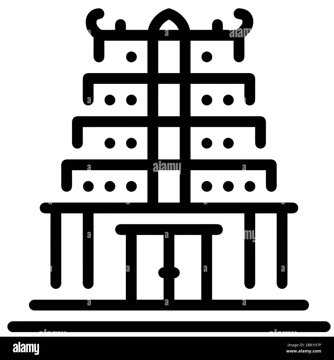 India hindu temple edificio silhouette religiosa santa illustrazione storico Foto Stock