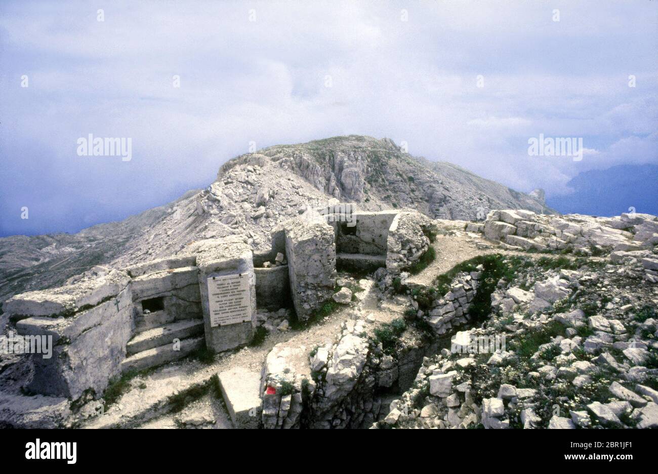 Monte Pasubio. Area monumentale: Vista sul 'dente Italiano'. Foto Stock