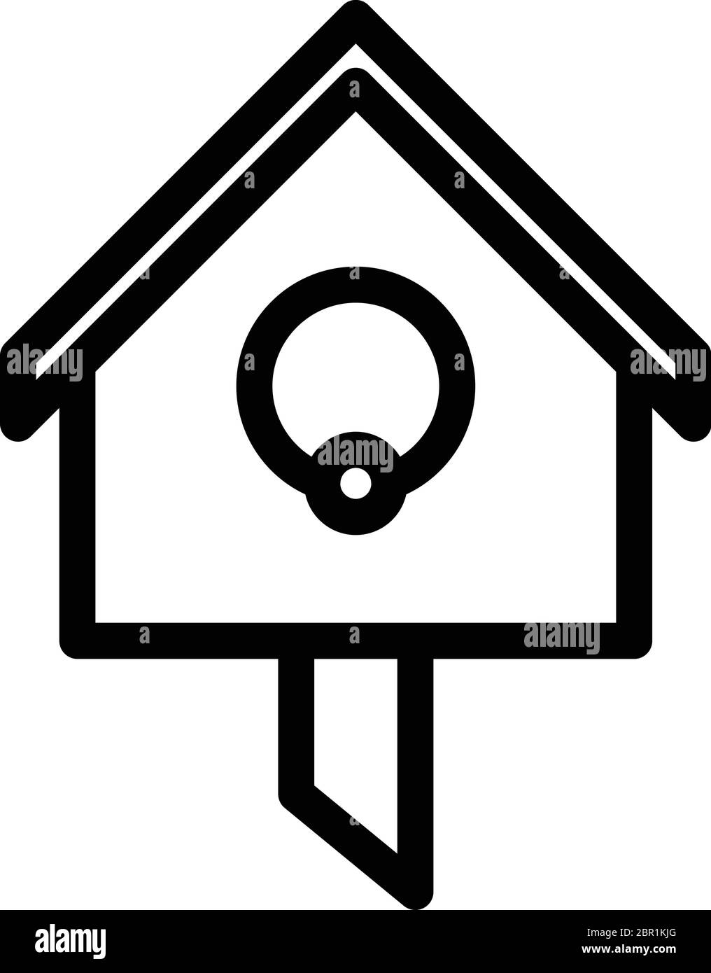 Icona della casa di uccelli del parco, stile del contorno Illustrazione Vettoriale