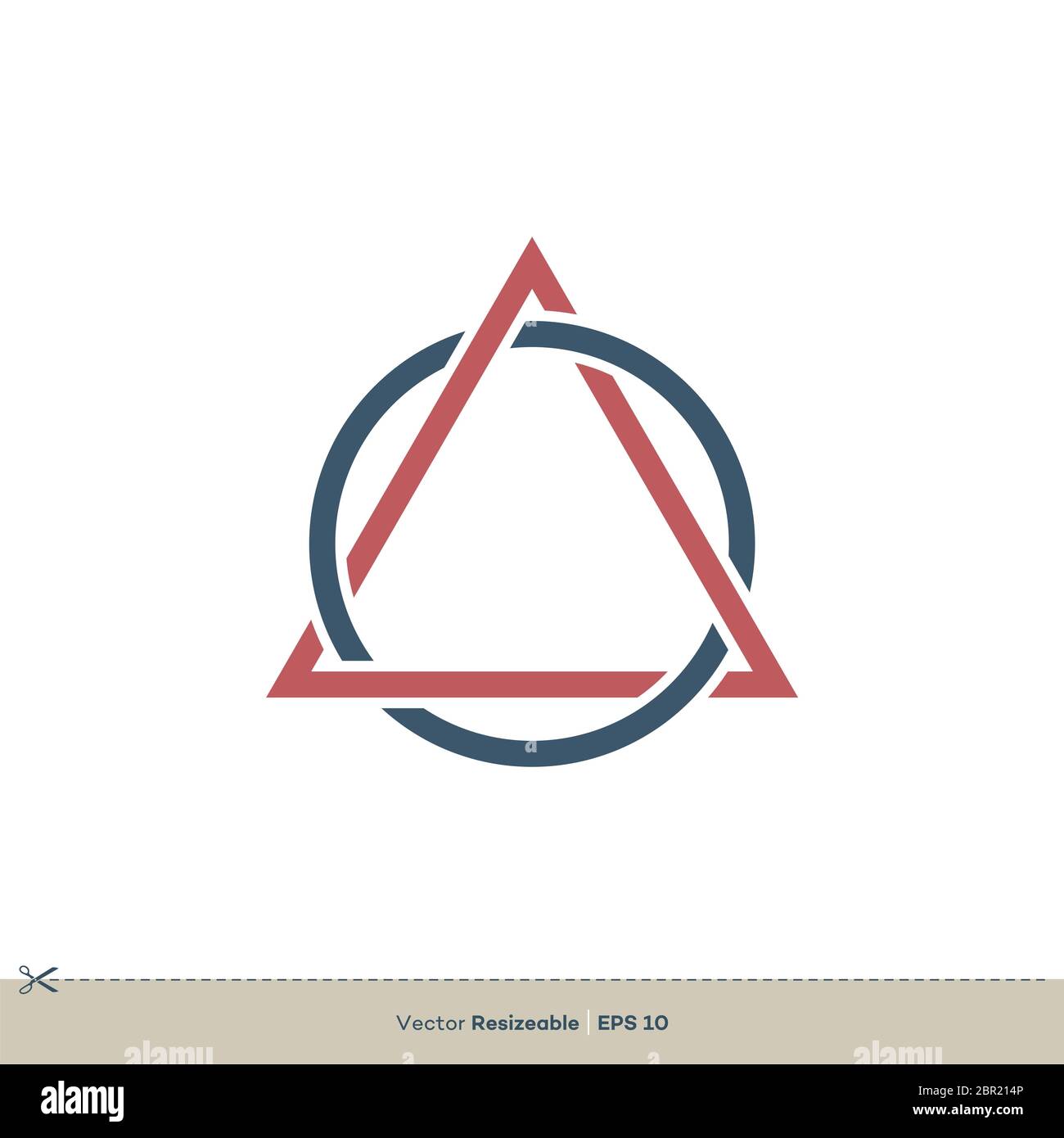 Disegno di illustrazione del modello di logo vettoriale triangolare e circolare Foto Stock