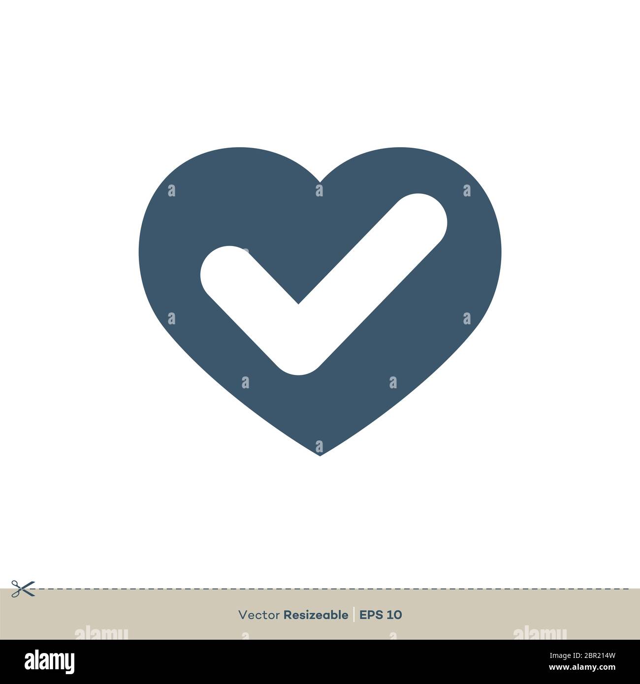 Disegno dell'illustrazione del modello del logo vettoriale con contrassegno del cuore Foto Stock