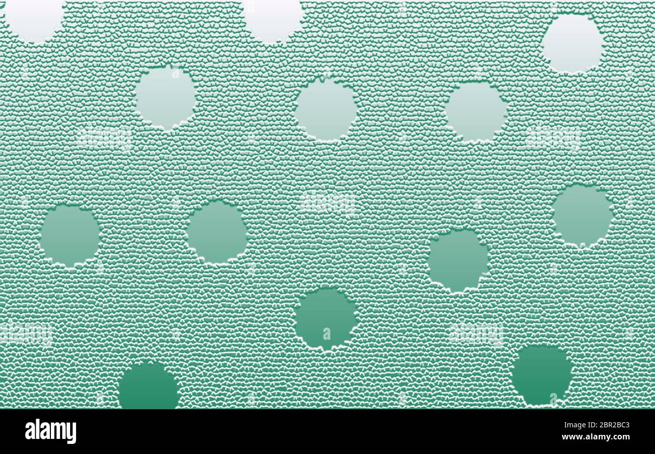 Sfondo 3D testurizzato verde chiaro con punti decorativi polka a bassorilievo e spazio per il testo, spazio per la copia, sfondo, sfondo, sfondi Foto Stock