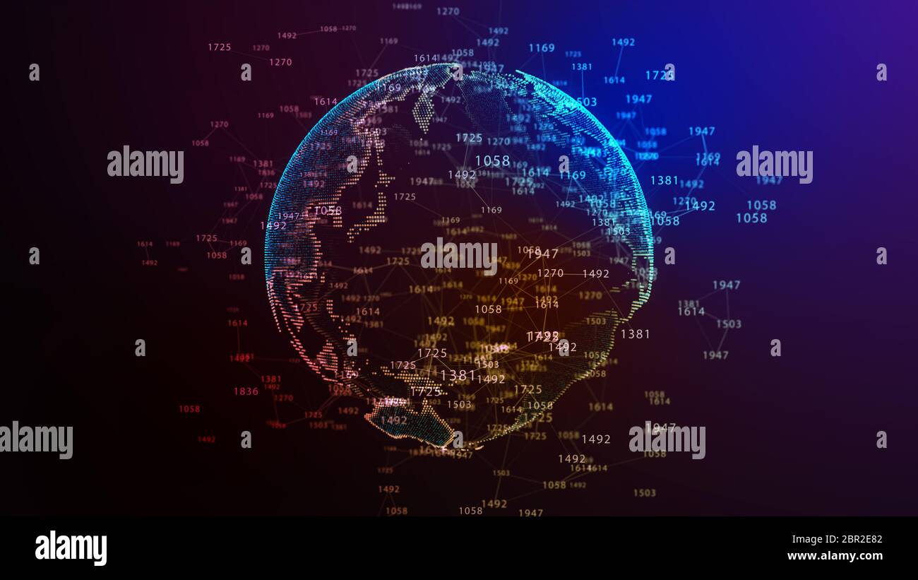 Concetto di rete, di comunicazione di internet. 3d'illustrazione. Foto Stock