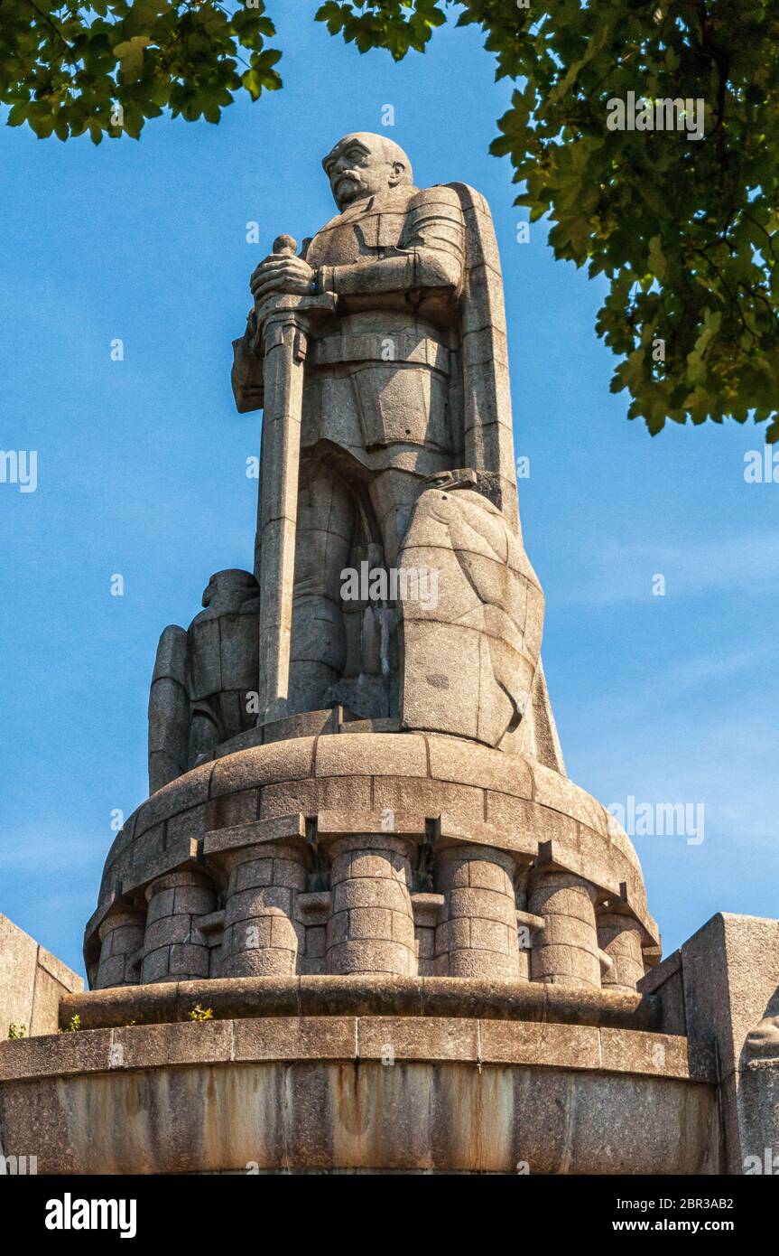 Il monumento Bismarck presso l'Landungsbrücken di Amburgo Foto Stock