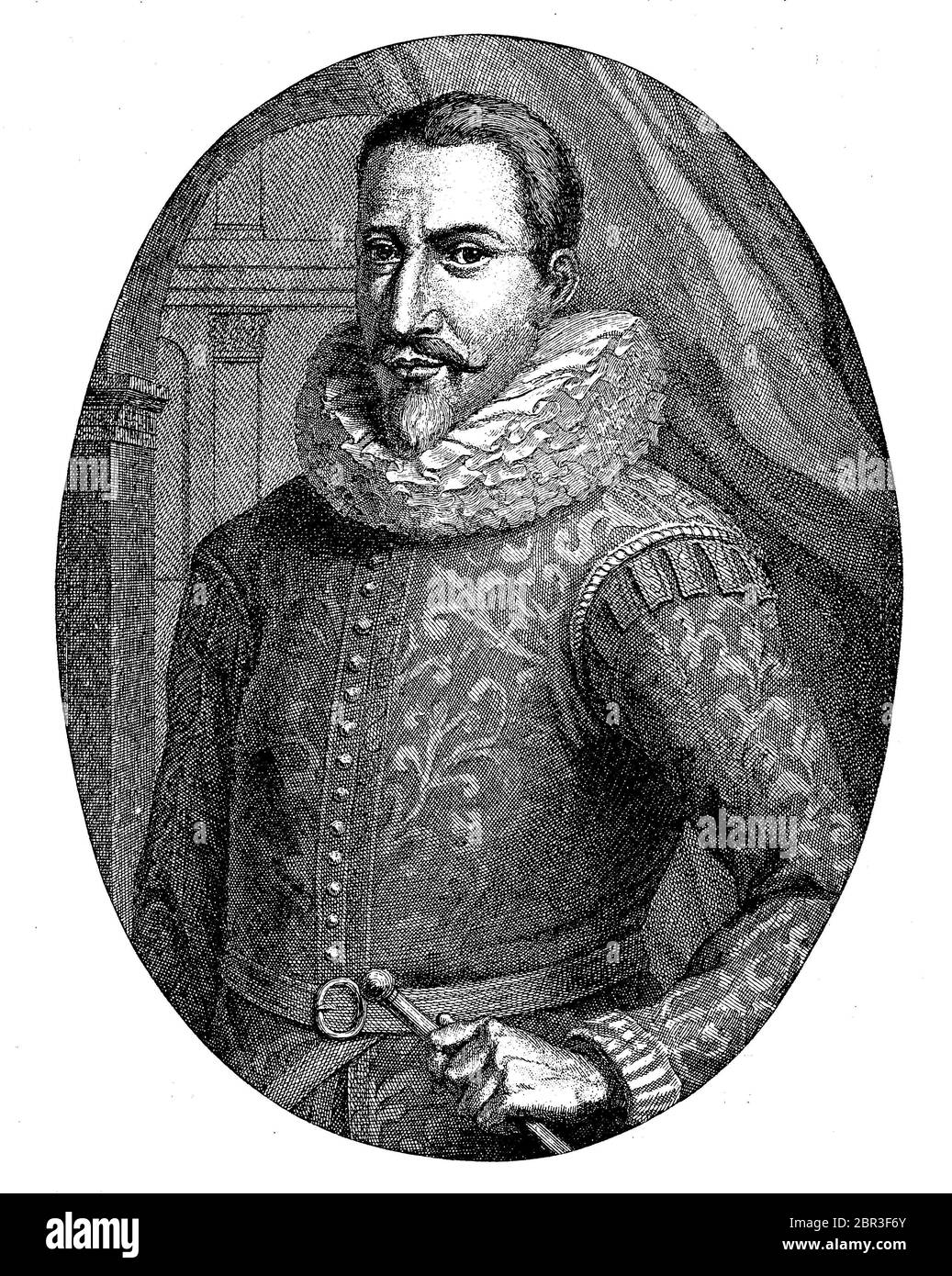 Jan Pieterszoon Coen, 8 gennaio 1587 - 21 settembre 1629, è stato governatore generale della Compagnia Olandese delle Indie Orientali, COV, nel Sud-Est asiatico / Jan Pieterszoon Coen, 8. Gennaio 1587 - 21. Settembre 1629, guerra Generalgouverneur der niederländischen Ostinien-Kompanie Oostindische compagnie, VOC, in Südostasien, Historisch, storico, digitale riproduzione migliorata di un originale del 19 ° secolo / digitale Reproduktion einer Originalvollage aus dem 19. Jahrhundert, Foto Stock