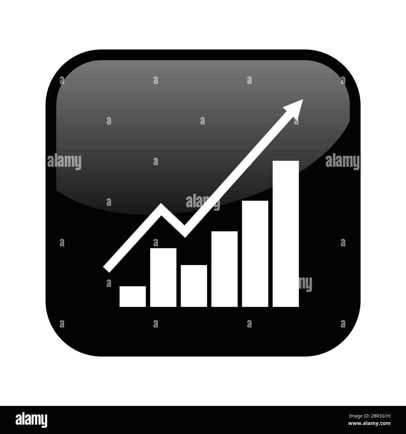 Pulsante nero lucido isolato: Grafico aziendale - successo Foto Stock