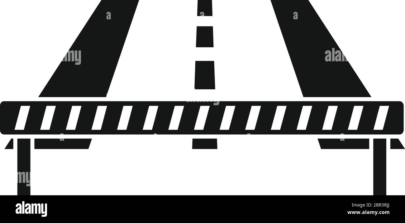 Icona barriera su strada. Semplice illustrazione dell'icona di barriera su vettore stradale per il web design isolato su sfondo bianco Illustrazione Vettoriale