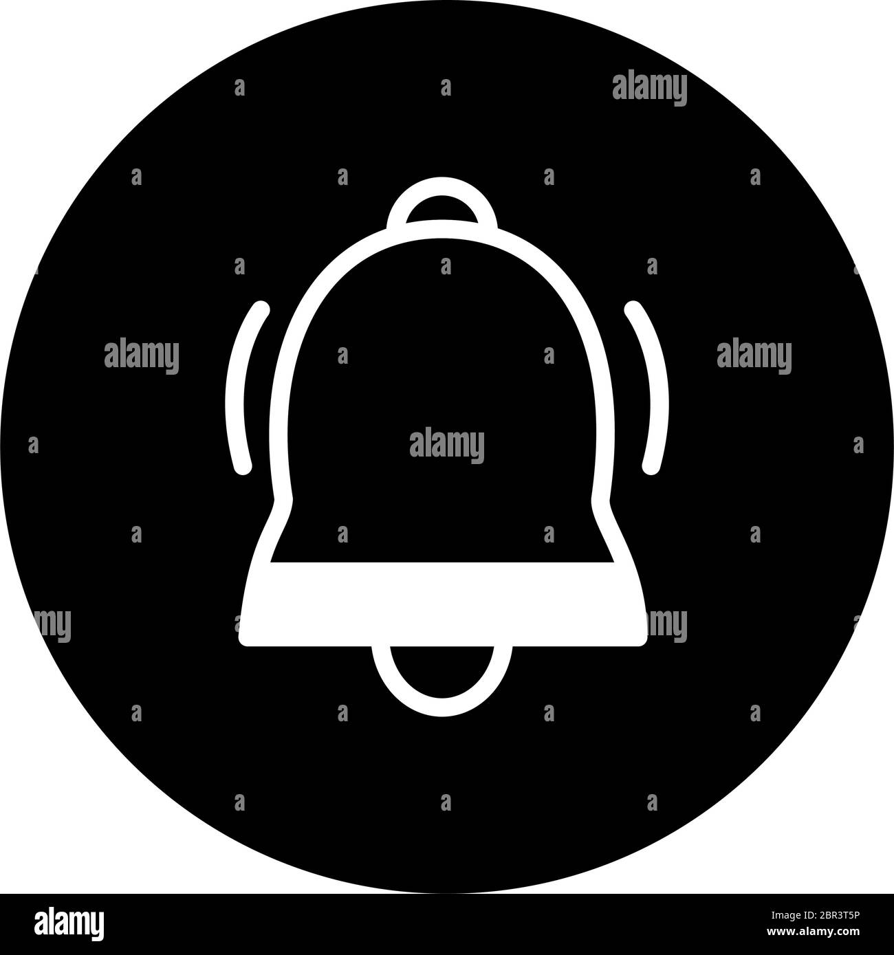 icona della campana di allarme su sfondo bianco, stile del blocco, illustrazione vettoriale Illustrazione Vettoriale