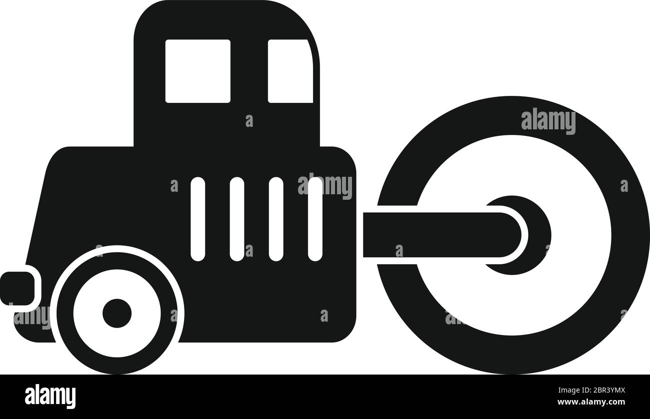 Icona del rullo della strada. Semplice illustrazione dell'icona vettore a rulli stradali per la progettazione del nastro isolato su sfondo bianco Illustrazione Vettoriale