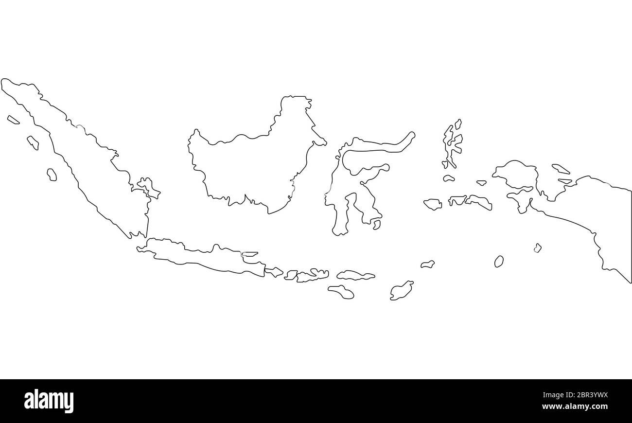 linee mappe indonesia su sfondo bianco Illustrazione Vettoriale