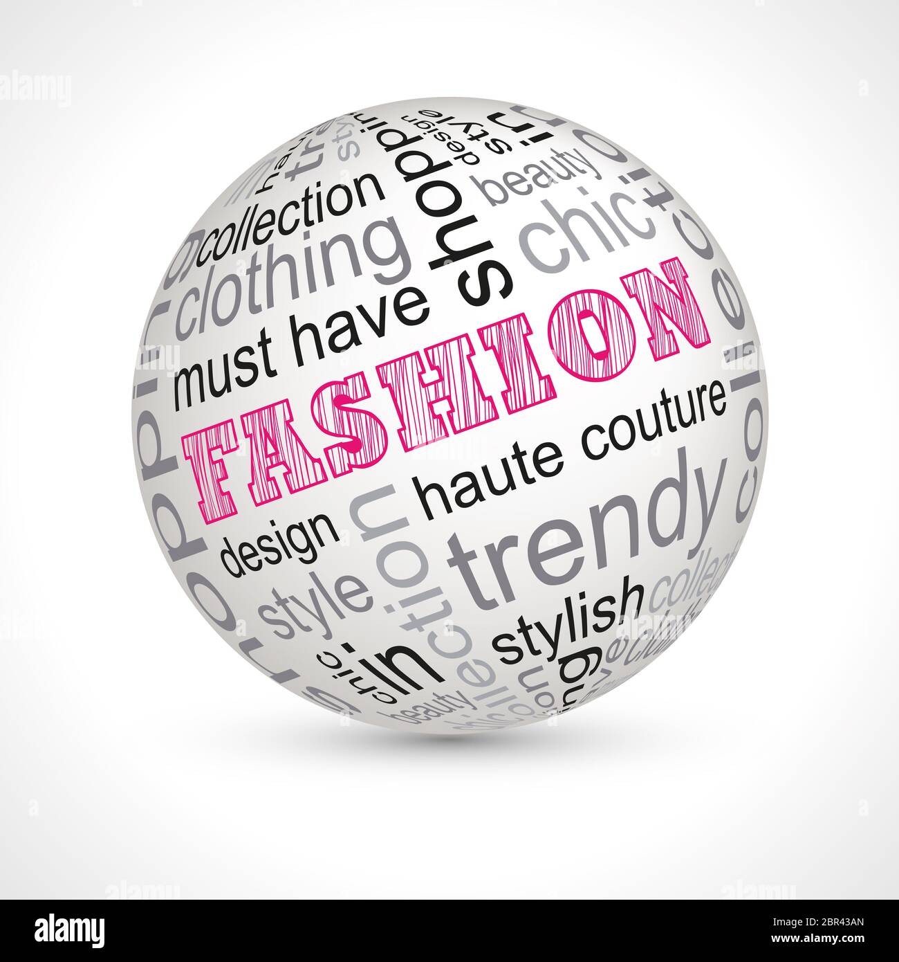 Sfera di tema di moda con parole chiave piene Foto stock - Alamy