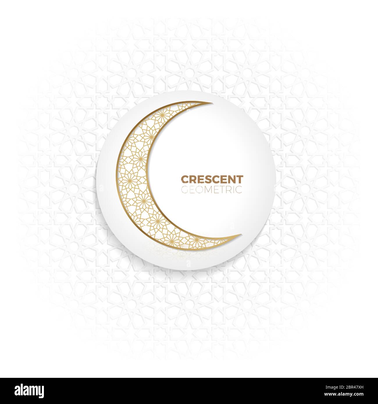 crescent illustrazione banner eid mubarak Illustrazione Vettoriale