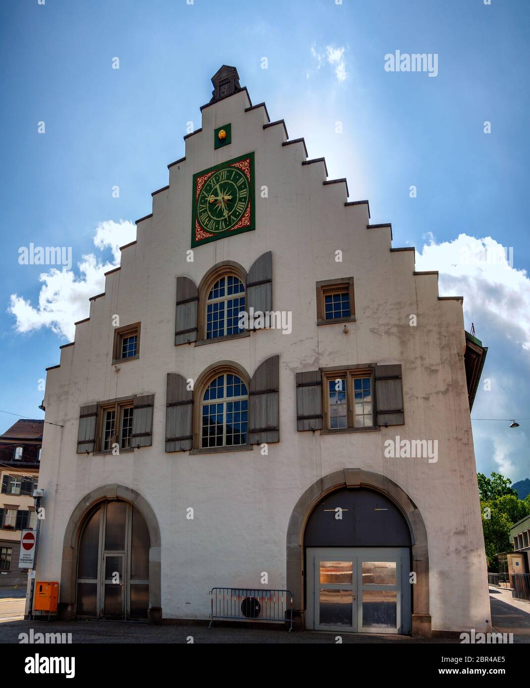 Il famoso Waaghaus (St Gallen), è un vecchio edificio utilizzato per più eventi come mostre e mercati Foto Stock