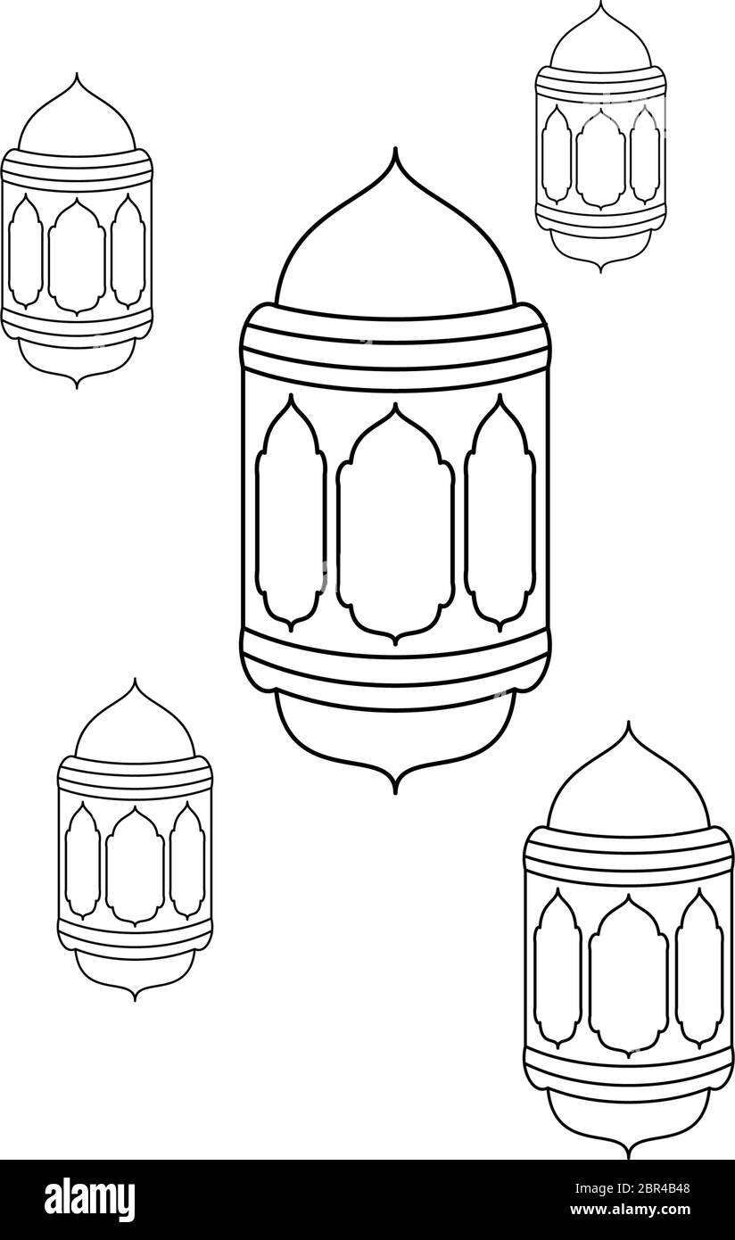 illustrazione lanterna ornamentale islamica vettore Illustrazione Vettoriale