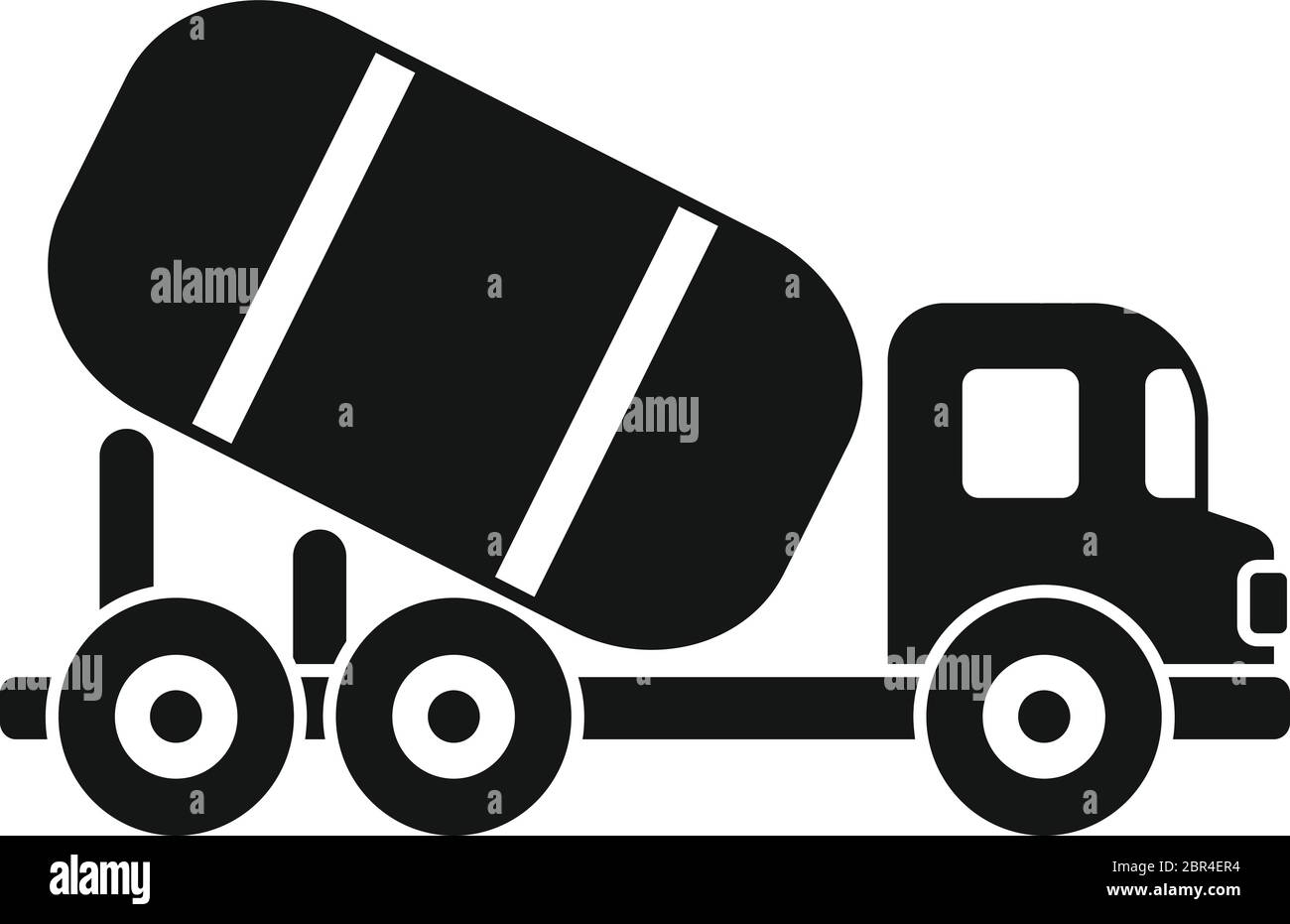 Icona della macchina per betoniera. Semplice illustrazione dell'icona vettoriale della macchina betoniera per il disegno del nastro isolato su sfondo bianco Illustrazione Vettoriale