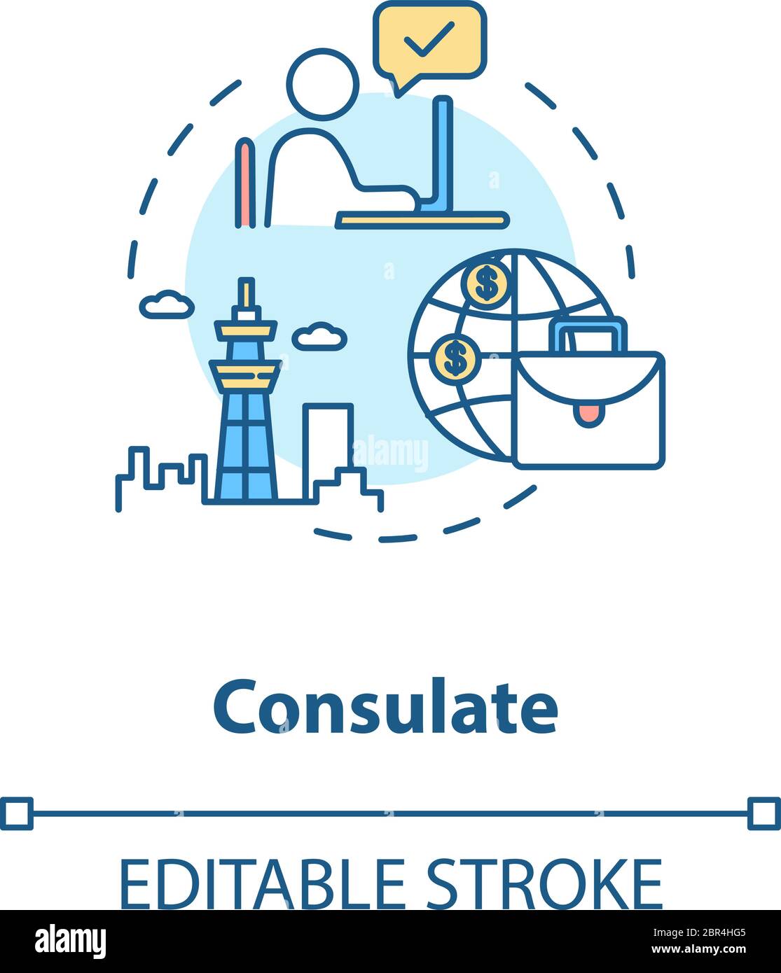 Icona Consolate Concept Illustrazione Vettoriale Icona Consolate Concept Illustrazione Vettoriale