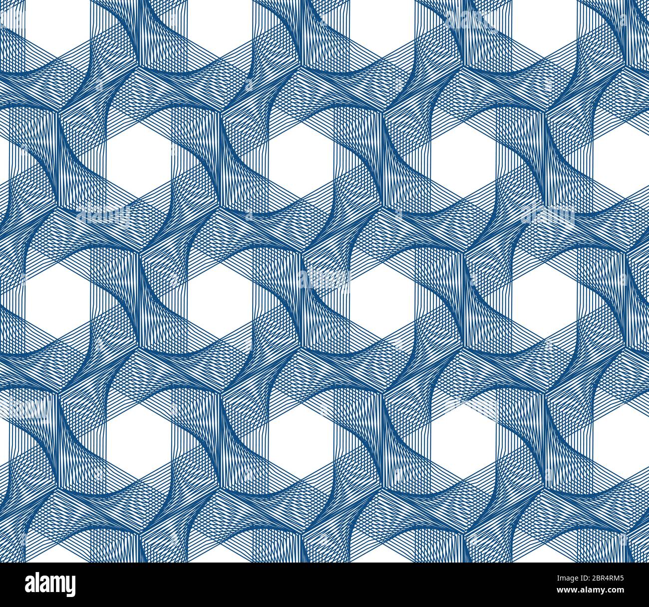 Motivo grafico a nastro Classic Blue color 2020. Design vettoriale blu guilloche senza cuciture Illustrazione Vettoriale