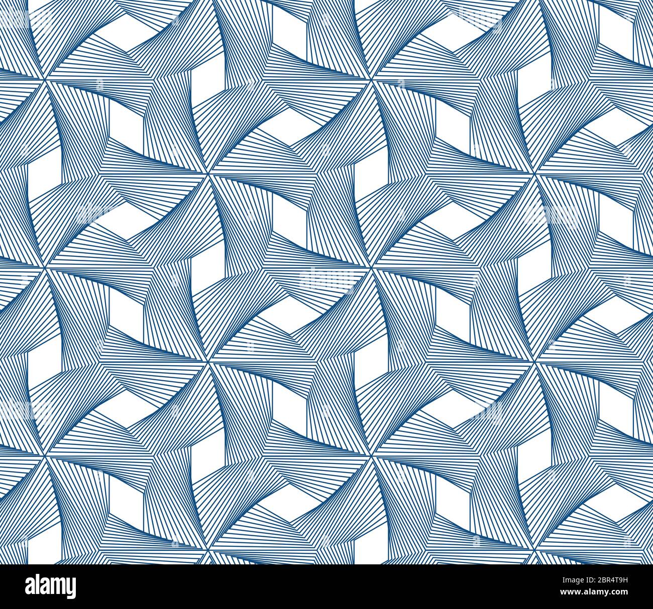 Motivo grafico a nastro Classic Blue color 2020. Design vettoriale blu guilloche senza cuciture Illustrazione Vettoriale