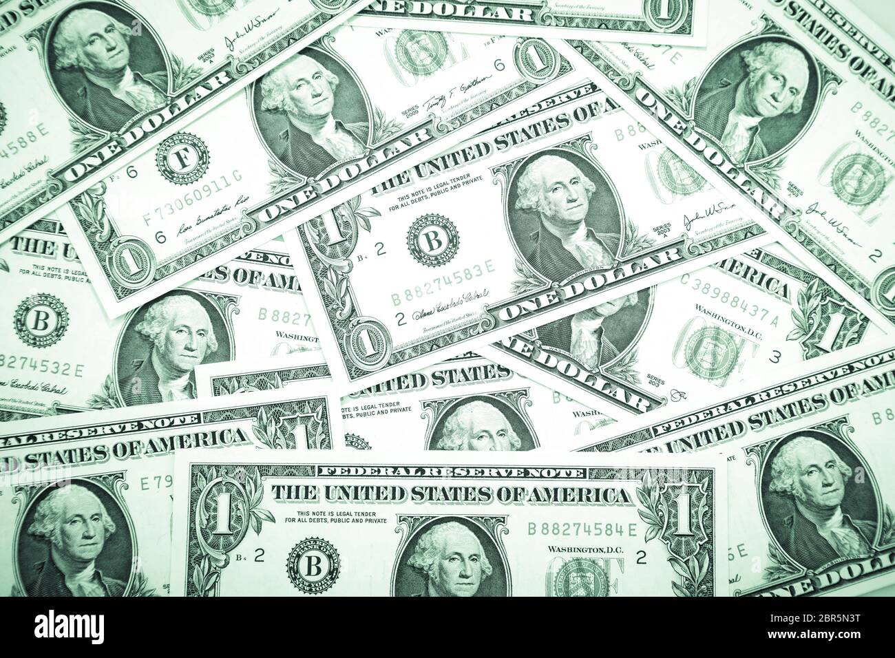 Primo piano delle banconote in dollari americani Foto Stock