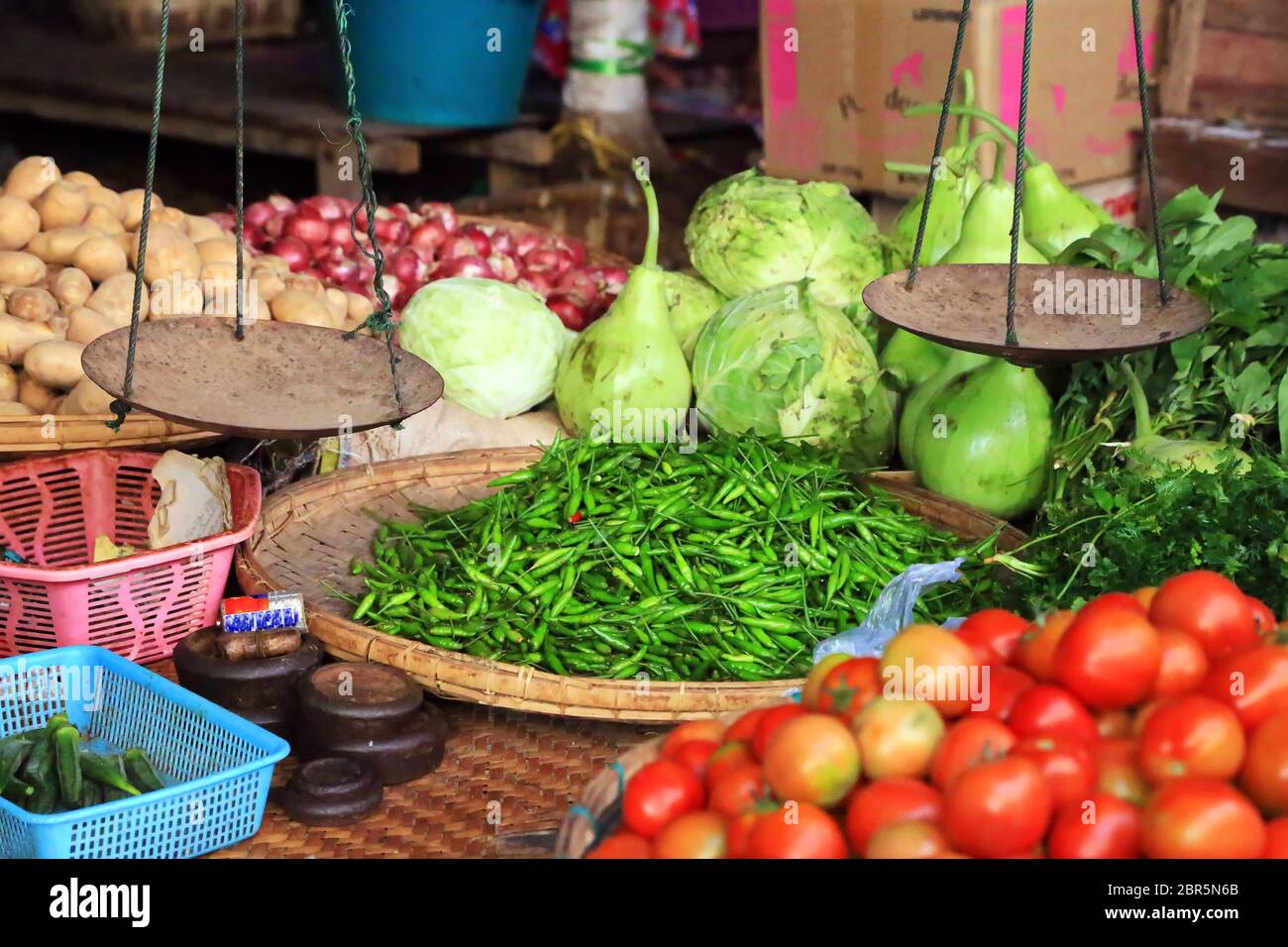 Mani Sithu Mercato in Bagan, MYANMAR Birmania Foto Stock