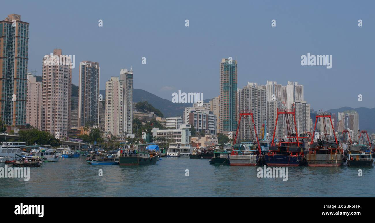 Aberdeen, Hong Kong 12 maggio 2019: Porto di pescatori di Hong Kong Foto Stock