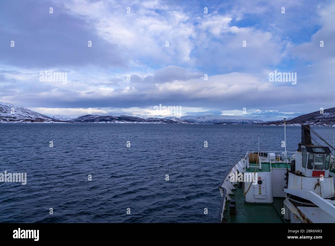 Naviga lungo Gibostad fino a Tromsø, in Norvegia settentrionale Foto Stock