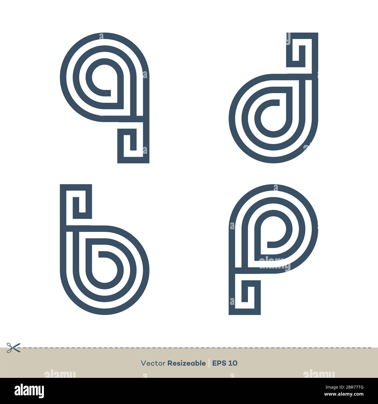 Modello di illustrazione del logo vettoriale lettera F. Foto Stock