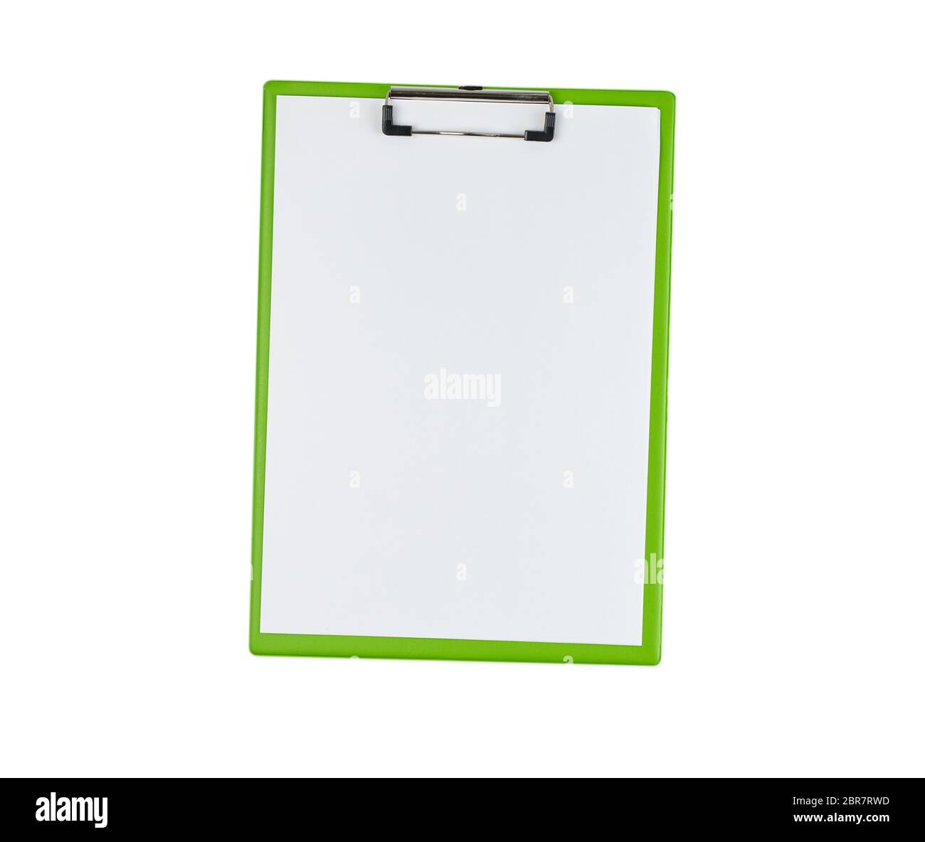 Libro verde titolare con il bianco dei fogli vuoti isolati su sfondo bianco Foto Stock