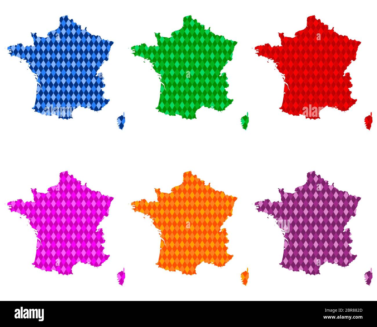 Karten von Frankreich mit Waren Foto Stock