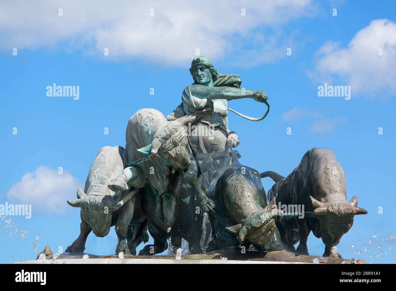 Gefion Fountain situato nel porto nella zona di Nordre Toldbod vicino a Kastellet, Copehagen, Danimarca Foto Stock